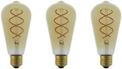 VITO LED Filament Edisonlamp ST64 E27 - 4W (vervangt 40W) - 400lm - 2200K (Amber) - 220-240V - Energiezuinig - 3 stuks