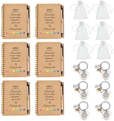 NTHProducts - Farewell gifts - Collega afscheid - 6-delige set - Geschenken voor collega's - Organza tassen - Persoonlijke cadeaus voor collega's