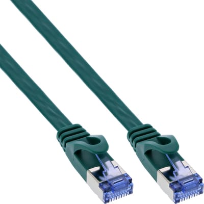 InLine® Patchkabel plat, U/FTP, Cat.6A, groen, 10m