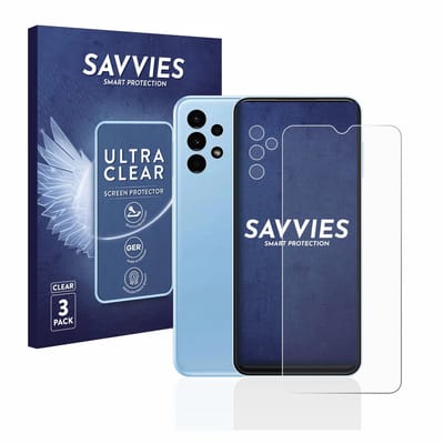 Savvies - Screenprotector voor Samsung Galaxy A13 (Voor+Camera) - Folie Beschermfolie transparant 6 Stuks