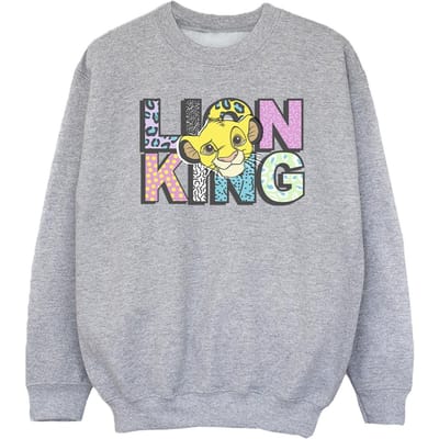 Disney Meisjes The Lion King Patroon Logo Sweatshirt (Sportgrijs)