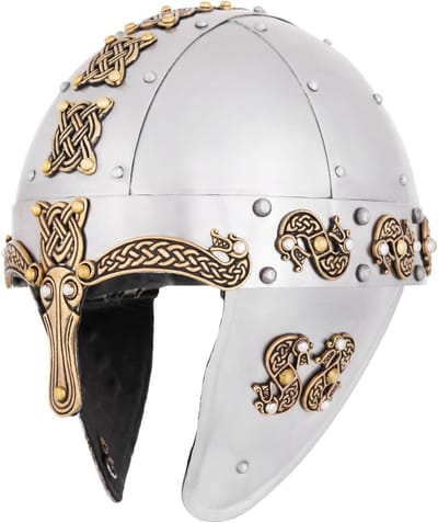 Drakenhelm - Viking helm - Historische Re-enactment - Verstelbare pasvorm - Tot 63 cm hoofdomtrek - Zilver