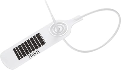 100 Stuks Plastic Seal Seals voor Eerste Hulp, Trekdoorzegels, Barcode en Diverse Nummers (Wit)