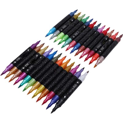 24 stuks Glitter Markers Dubbelzijdige Markeerpennen voor Tekenen Cadeaukaart Doodle Kunst Schilderen