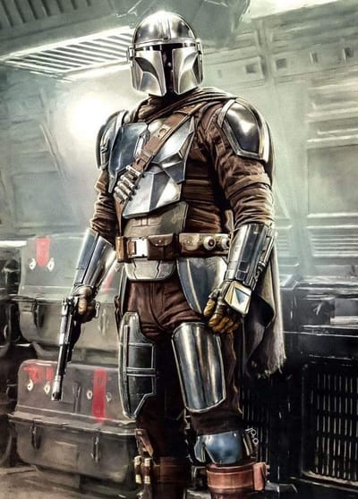 Fotobehang - Mandalorian Fight Posture 200x280cm - Vliesbehang