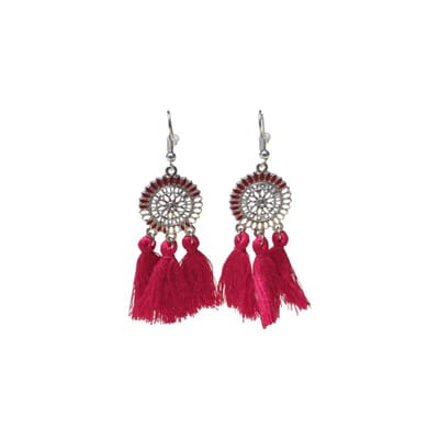 Kwastjes Oorbellen dames- Zomerse boho oorhangers rode kwastjes