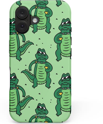 Casetastic hoesje geschikt voor Apple iPhone 16 - MagSafe - Dubbellaagse bescherming - Kroko dans - Fashion Case - Mintgroen