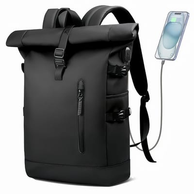 Rugzak - Roltoprugzak - Reistas - Grote, verstelbare inhoud (18-27 liter) - Unisex - Ruim - Geschikt voor zakenmensen en studenten - Uitgerust met een verstelbaar draagsysteem - Ideaal voor woon-werkverkeer en reizen