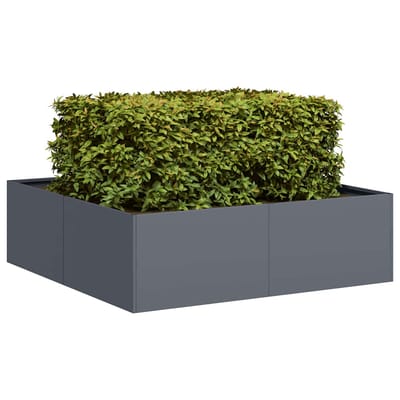 vidaXL - Plantenbak - 100x100x30 - cm - staal - antracietkleurig