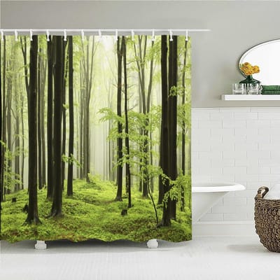Hoge Kwaliteit Wasbaar Douchegordijn Natuurlandschap 3D Waterdichte Stof Badkamer Decor Groot 240X180 Bedrukt Douchegordijn W120xH180cm