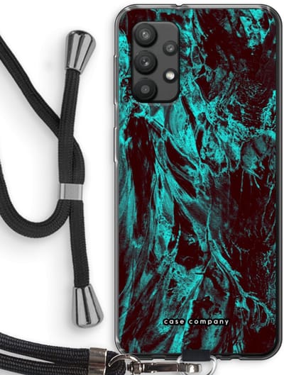 Case Company® - Hoesje met koord geschikt voor Samsung Galaxy A32 4G hoesje met Koord - Ice Age - Telefoonhoesje met Zwart Koord - Bescherming aan alle Kanten en Over de Schermrand