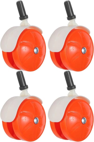 Zwenkwielen Set - Kinderwagen Wielen - Wandelwagen Onderhoud - Verbeterde Stuurrespons - 4 Stuks - Oranje