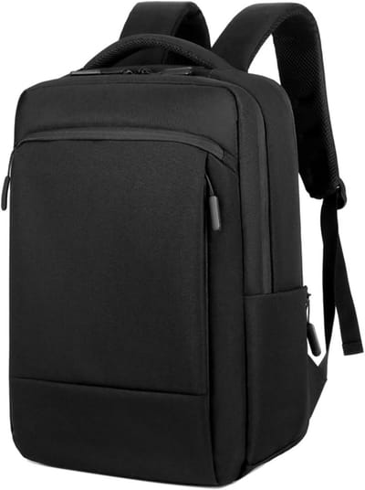KZQ Waterdichte Oxford Laptop Rugzak Met Usb Oplaadpoort - 15.6 Inch Zakelijke Computertas Voor Werk En Reis - Lichtgewicht En Uitbreidbaar Design - Zwart