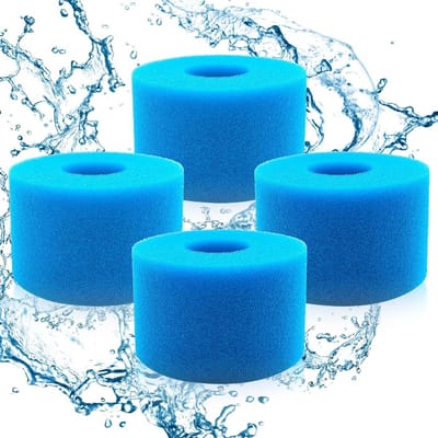 Herbruikbaar schuimstoffilter voor zwembaden en spa's, type A en S1, wasbare filterspons voor optimale waterfiltratie (10,8 x 7,3 cm)
