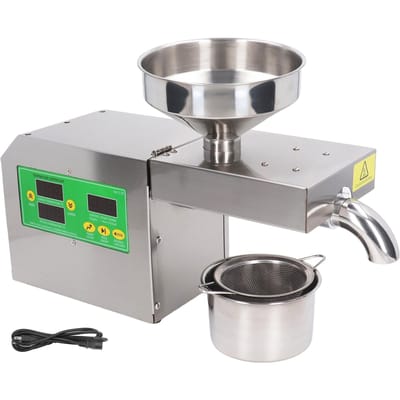 Roestvrijstalen Mini Oliepers Machine Automatische Noten Zaden Oliepers Extractor Koud Warm Persen VS