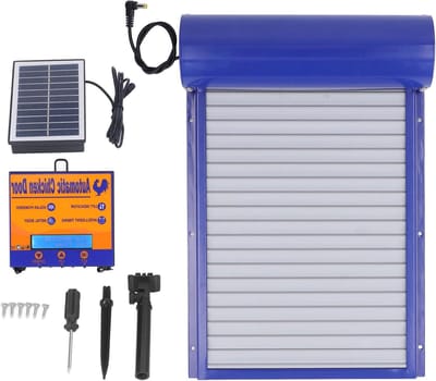 Automatische Kippenhokdeuropener - Kippenhokdeur Timer - Pluimvee Veilig Houden - Zonne-energie Aangedreven - 37x24.7cm - Geel