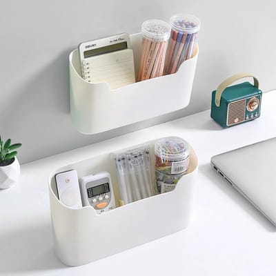 Opbergdoos - Kast organizer - Badkamer organizer - TENZHVXI® - Zonder Boren Installatie Op Tegels En Glas - Waterdicht PP Materiaal Voor Badkamer En Kantoor - 23.5x6.4x10.7 Cm Afmetingen - Ideaal Voor Keukenkasten Gangen En Studie