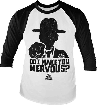 Full Metal Jacket Raglan top -S- Do I Make You Nervous Wit/Zwart