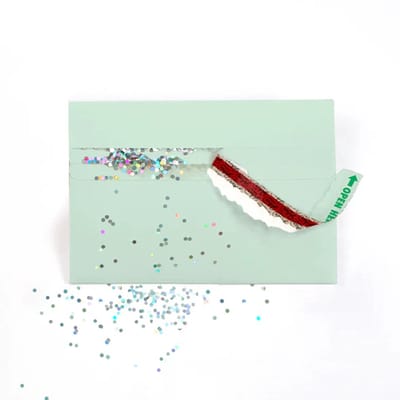 Joker Greeting Glitter Envelop kleur MINT - Prank - Grappig - Single Pack
