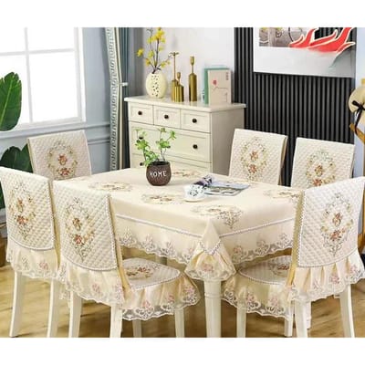 Moderne Universele Stoelhoes Europese Kantzoom Eettafelkleed Kussenset Bedrukte Huishoudelijke Stoelkussenhoes 110x160cm  1pcs