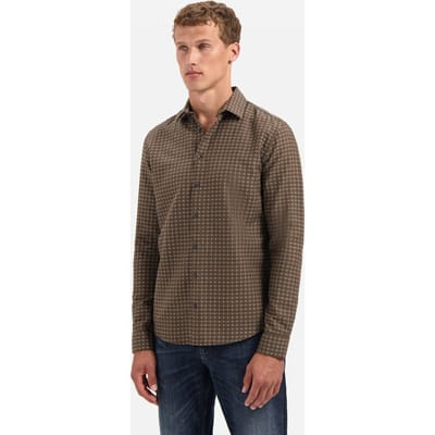 No Excess Shirt Mini Jacquard Taupe Größe: S | Casual hemden Outlet | Herren | Schwarz