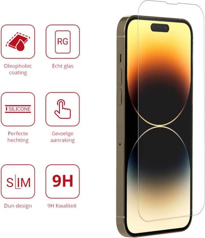 LuxeBass Screenprotector geschikt voor Apple iPhone 14 Pro Max - Gehard Glas - glas scherm - bescherming