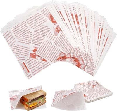 200 Stuks Burgerzakken 15x15cm - Papieren Sandwichzakken, Deli Papier Vellen en Snackzakken voor Burgers en Frietjes