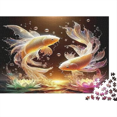Koi Harmonie Puzzel - 1000 Stukjes Legpuzzel - Ontspannend Gezelschapsspel - Gerecycled Papier - 52x38cm