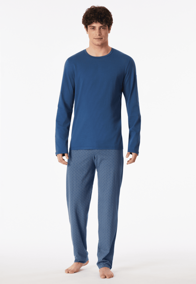 Lange pyjama, navy met patroon - Casual Essentials 48