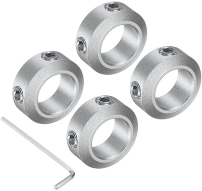 12 mm Gesplitste Boomkraag Set van 4 Stukken - 20 mm OD Aluminium Klem met M5 Bevestigingsschroeven en Sleutel voor Tuin- en Landschapswerk