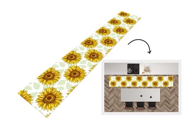 Keukenloper - Loper keuken - Zonnebloem - Patronen - Bloemen - 300x50 cm - Keukenloper vinyl