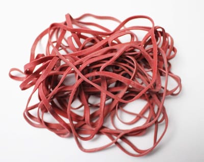7621 - elastiekjes, 150 x 4 mm, 1 kg zak, rood, 1 stuk