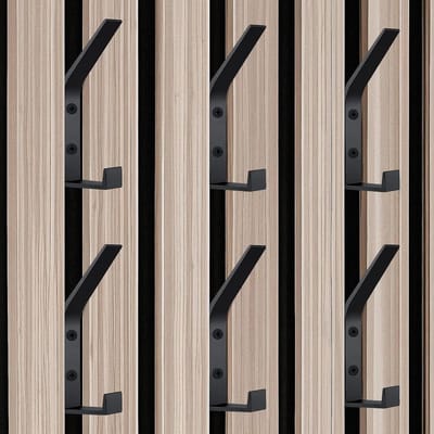 Akoestische panelen - Zwart - 12 x 4 x 1,3 cm - Metalen Garderobehaken met Dubbele Haken - Voor Jassen en Accessoires