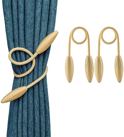 Dailygoods- Gordijnholdbacks - 2 Stks - Goud - Duurzaam - Geen montage - Geschikt voor dikke gordijnen - Praktisch ontwerp - Gordijnclips
