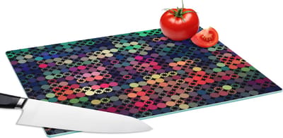 Glazen Snijplank - 39x28 - Sterren - Regenboog - Stippen - Geometrie - Design - Snijplanken Glas