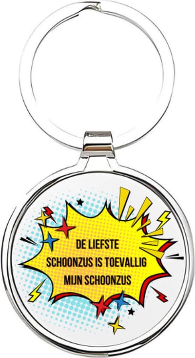 Akyol - de liefste schoonzus is toevallig mijn schoonzus Sleutelhanger - Zus - de liefste schoonzus - schoonzus sleutelhanger - zussen sleutelhanger - sleutelhanger zus - familie sleutelhanger - verjaardagscadeautje - zus cadeau - sister - 4 x 7,5 CM