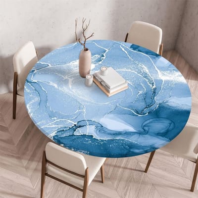 Ronde Tafelhoes - Beschermhoes Tafel - Tafel Decoratie - Elastische Pasvorm - 100 cm Diameter - Blauw