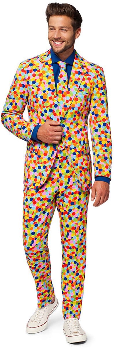 OppoSuits Confetteroni Confetti Pak - Carnaval Kostuum Voor Heren - Carnavalskleding - Gekleurd - Maat 48