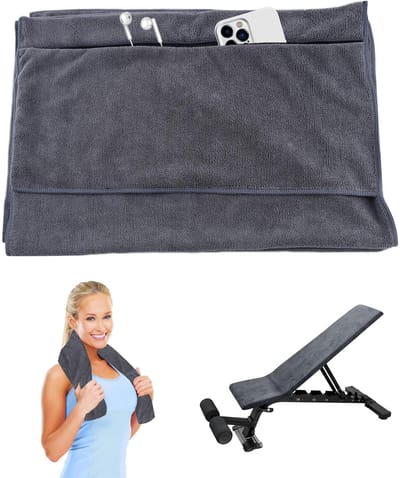 Dailygoody - Fitnesshanddoek - Microvezel sporthanddoek - Perfect voor gym en yoga - 135 x 50 cm - Zacht en absorberend - Ideaal voor sporters - Grijs