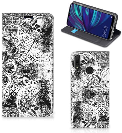 Mobiel BookCase Huawei Y7 hoesje Y7 Pro (2019) Skulls Angel