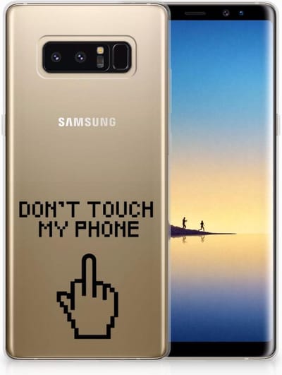 Samsung Galaxy Note 8 Silicone-hoesje Finger Don't Touch My Phone