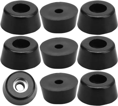 Rubberen Voetjes - Bumpers Pads - Meubels Beschermen - Met Metalen Schijf - 9 Stuks - Zwart