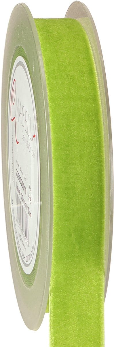 Fluwelen lint lichtgroen decoratief lint fluwelen lint groen 20mm 10m