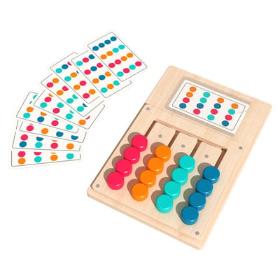 carmdering - Houten Puzzelspel - Dementie Ouderen - Cognitieve Activatie En Fijne Motoriek Training - Voor Senioren En Slechtzienden Hout ,4 Kleuren Kleurgeheugenspelletjes voor Volwassenen- 12 Kaarten
