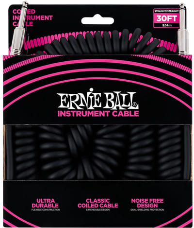 Ernie Ball 6044 Gekrulde Gitaarkabel 9 Meter Zwart
