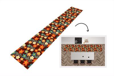 Keukenloper 300x50 cm - Keukenmat vinyl Retro - Patronen - Bloemen - Jaren 70 - Keukenmatten loper - Keuken vloerkleed tapijt