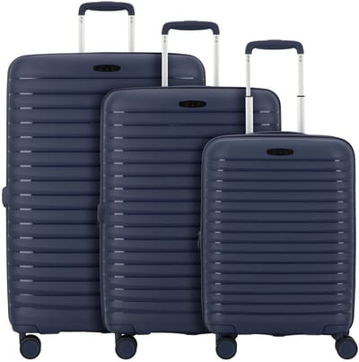 d & n Travel Line 4500 4 wielen Kofferset 3-delig met uitbreidingsplooi - Harde bagage - TSA slot - darkblue