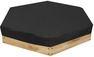 Zandbakafdekking - 180 x 150 x 20cm - Zandbak Afdekhoes - Afdekking Zandbak - zwart - voor zandbak zwembad terras tuin - zeshoek - 210D Oxford-doek