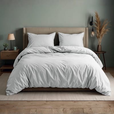 Dekbed-Discounter - Sleeptime Dekbedovertrek 140 x 200/220 cm - Verkoelend Katoen - Korte instopstrook - Wassen op 40 graden - Inclusief 1 kussensloop - Wit