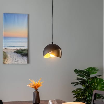 Opviq Berceste 252-S hanglamp Ø20cm zwart/goud